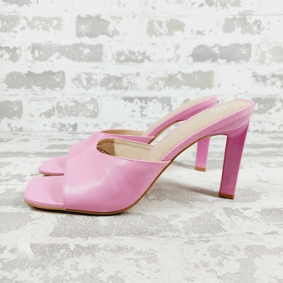 Bp. Mirra Pink Begonia Slide On Square Toe Sandals C464 - Picture 1 of 12